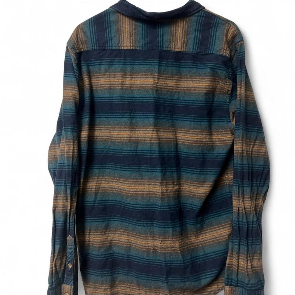 Billabong Blue and Brown Striped Button Down Shirt - Picture 2 of 3